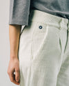 Corduroy Pleated Pants Ice White