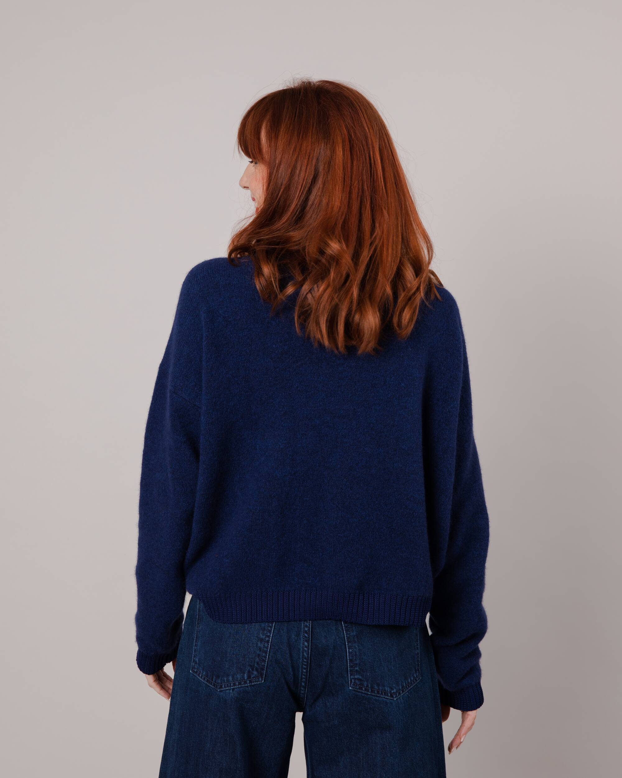 Contrast Cardigan Navy