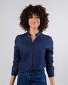Cosy Flannel Mao Regular Blouse Denim