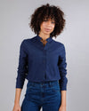 Cosy Flannel Mao Regular Blouse Denim
