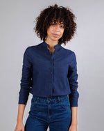 Cosy Flannel Mao Regular Blouse Denim