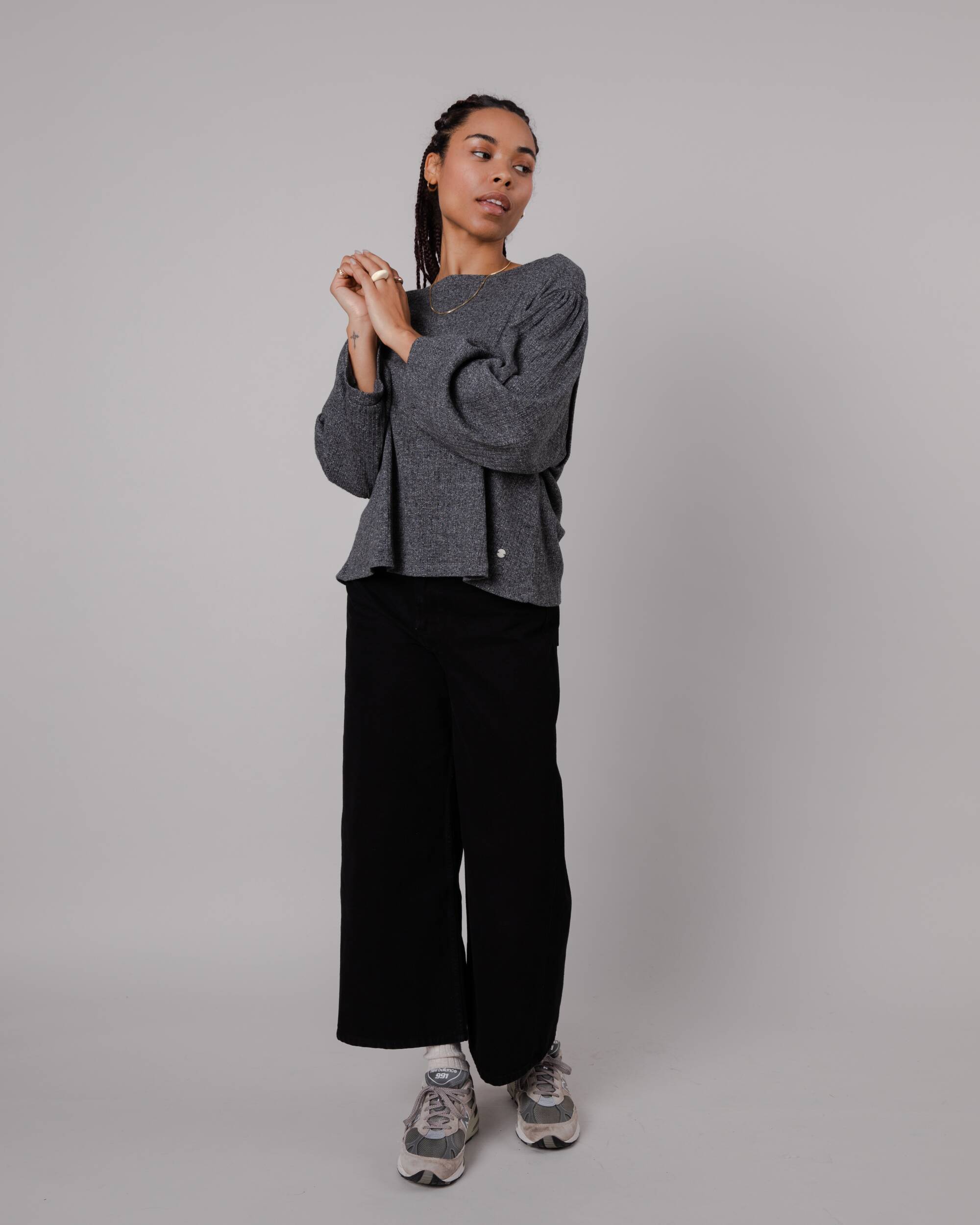 Boho Long Sleeve t-shirt Anthra Melange