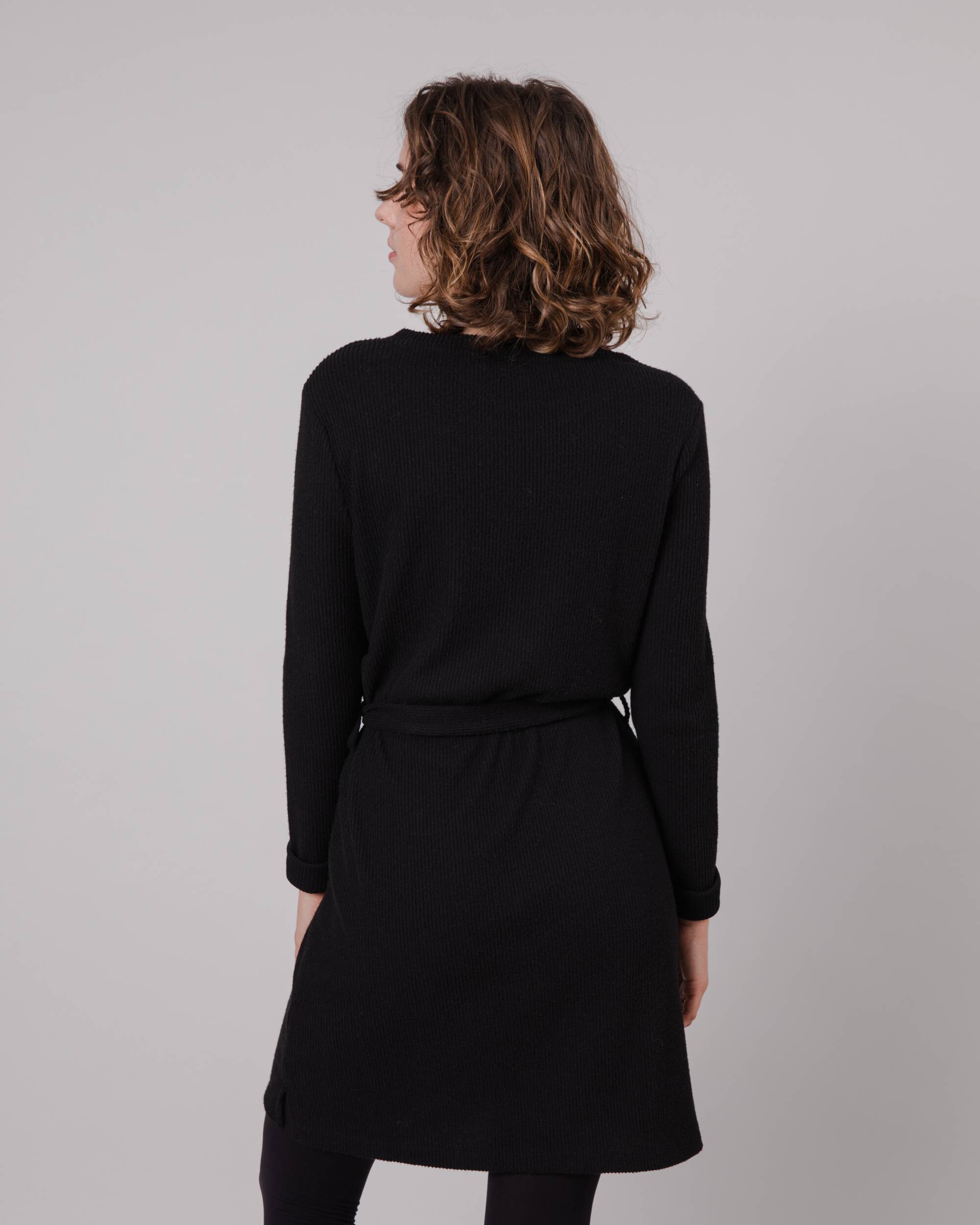 Brushed Belted Dress Black