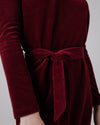 Velvet Belted Dress Prune
