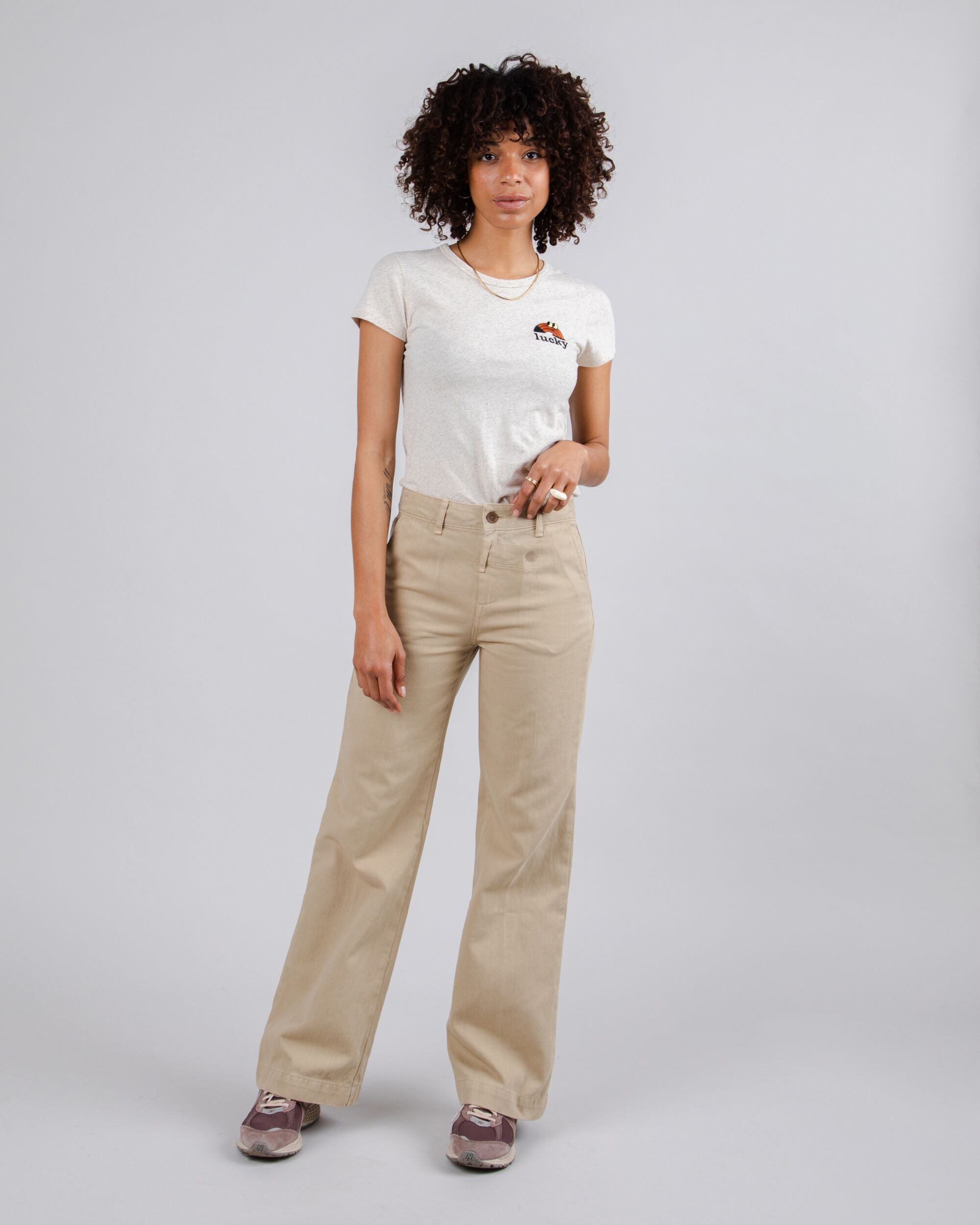 High Rise Pant Beige