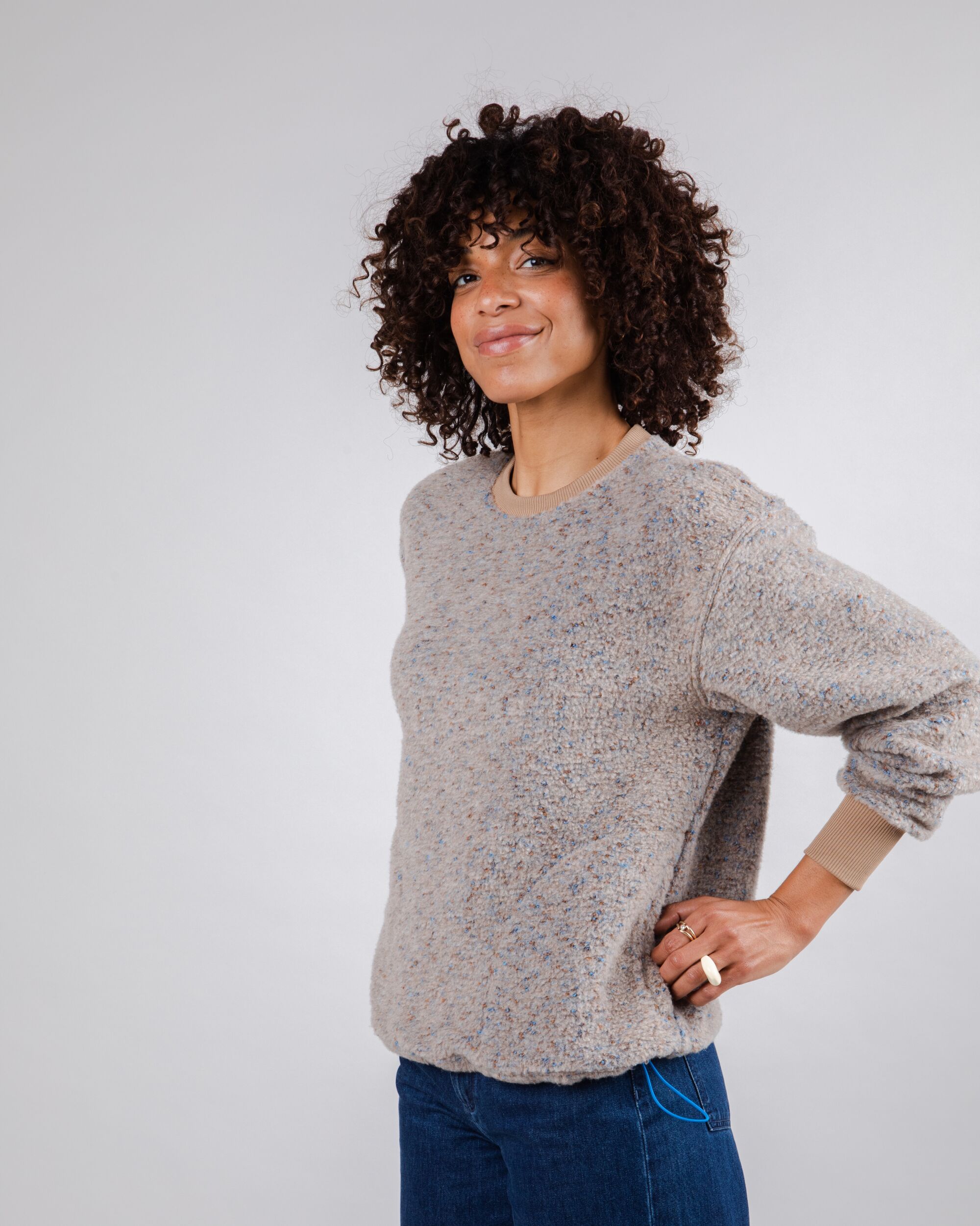 Unisex Fleece Sweatshirt Beige