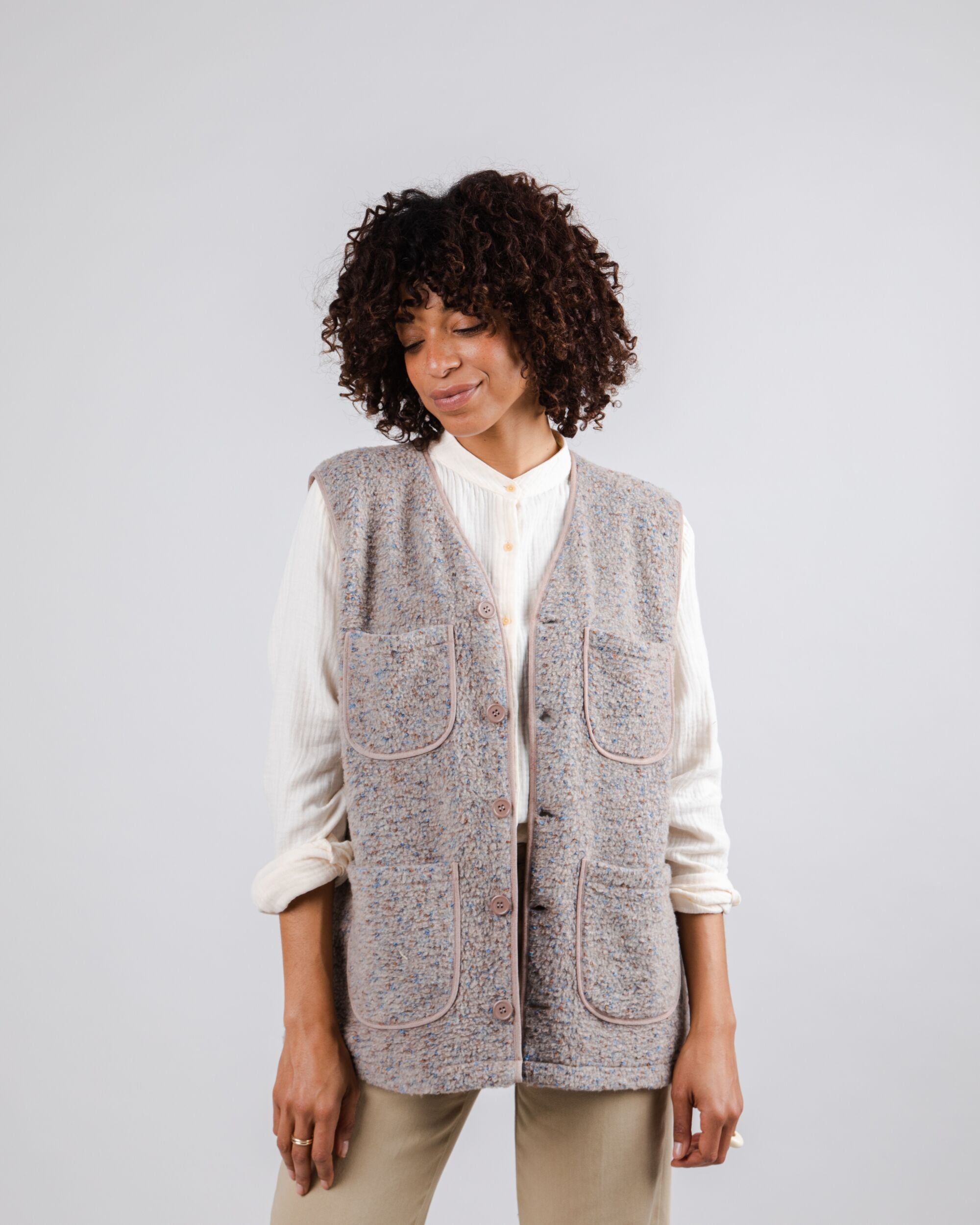 Unisex Fleece Waistcoat Beige