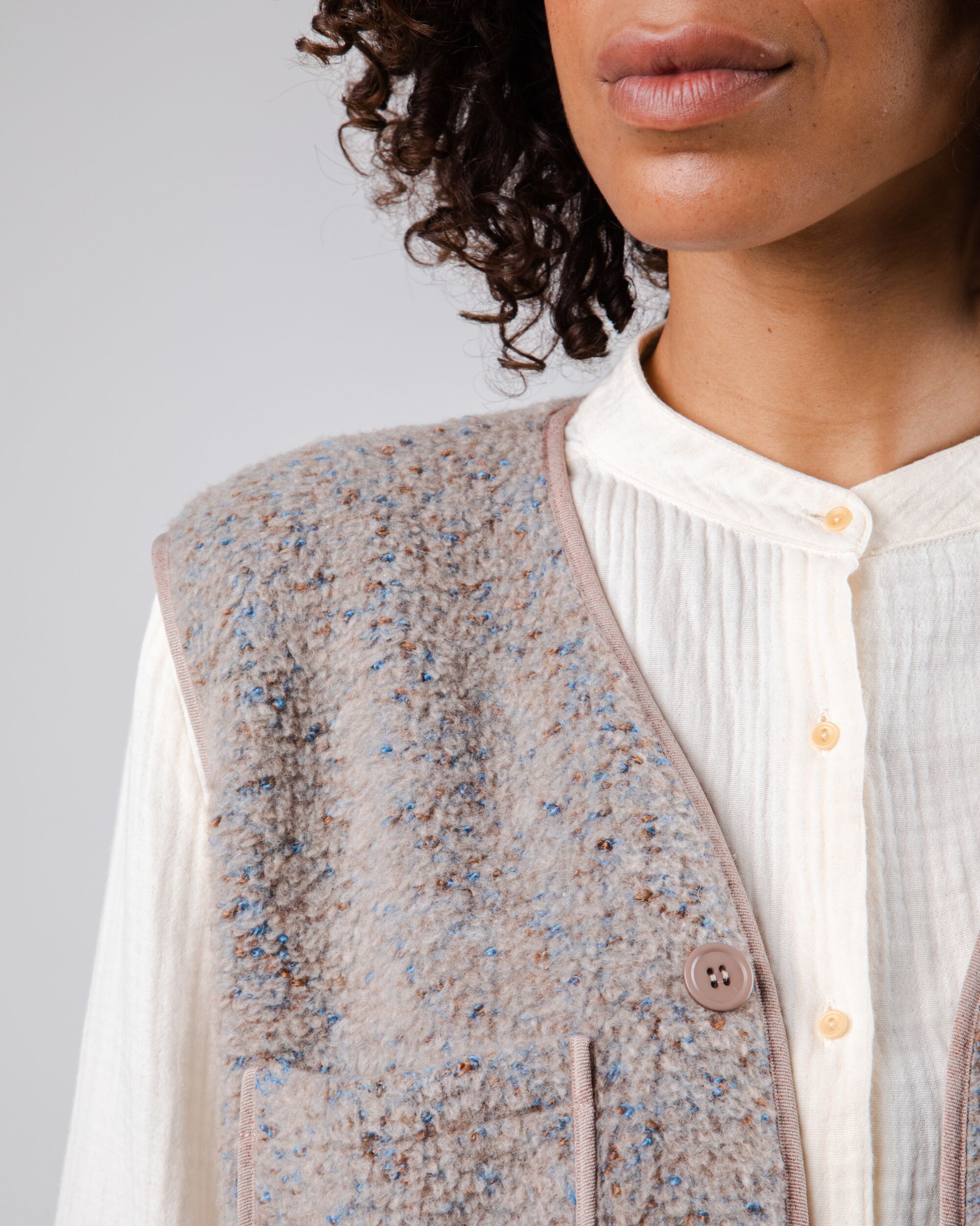 Unisex Fleece Waistcoat Beige