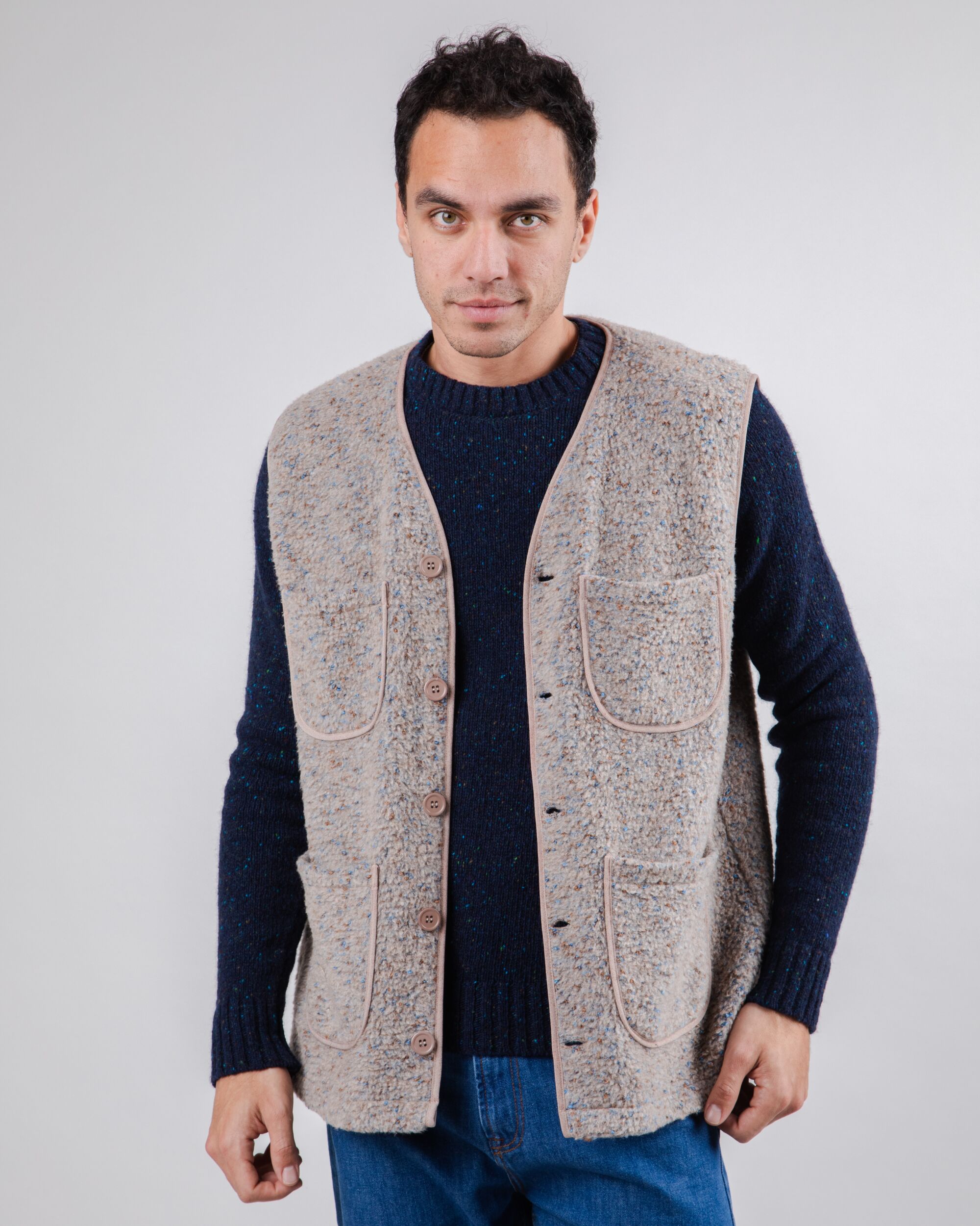 Unisex Fleece Waistcoat Beige