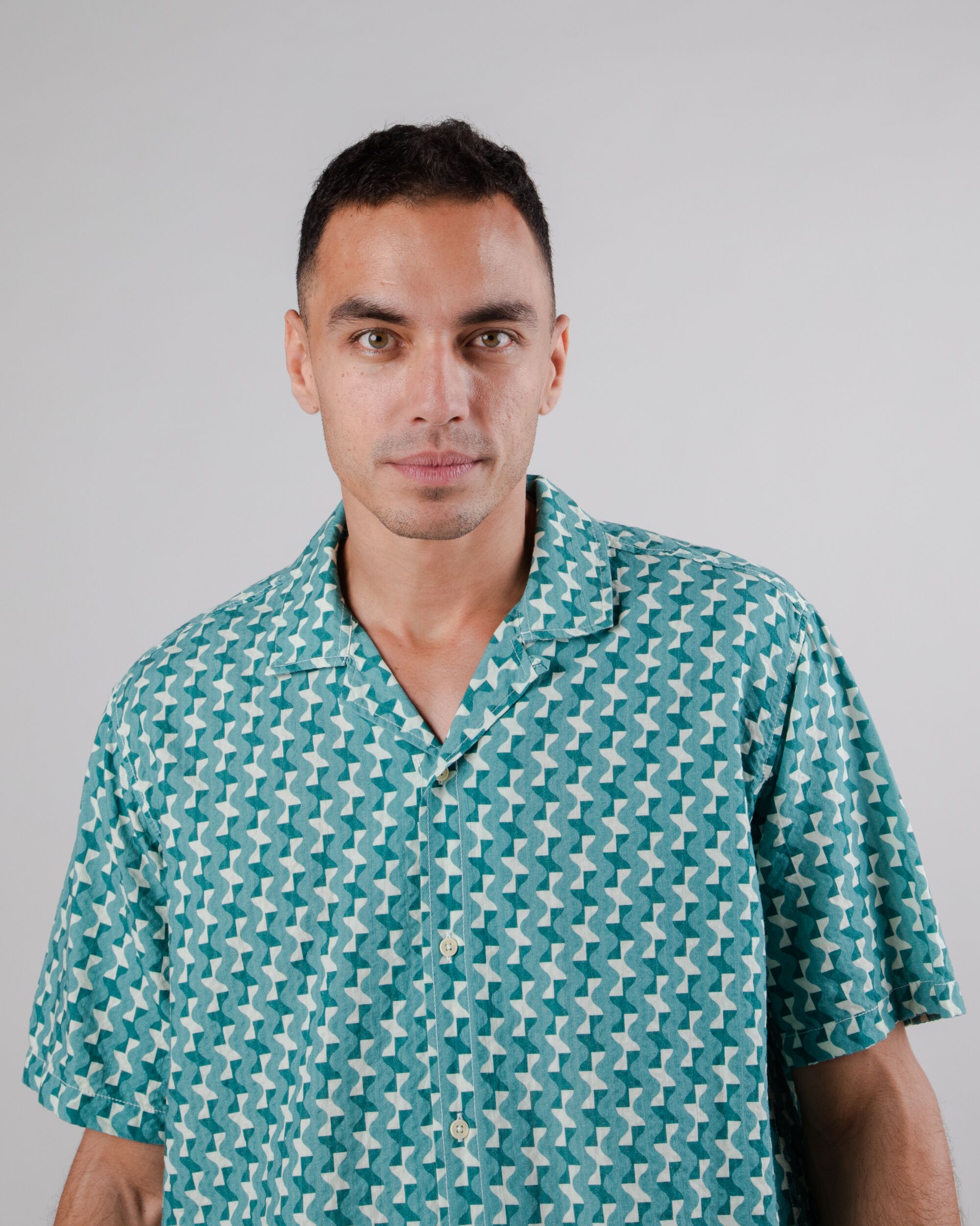 Tiles Aloha Cotton Shirt Ocean