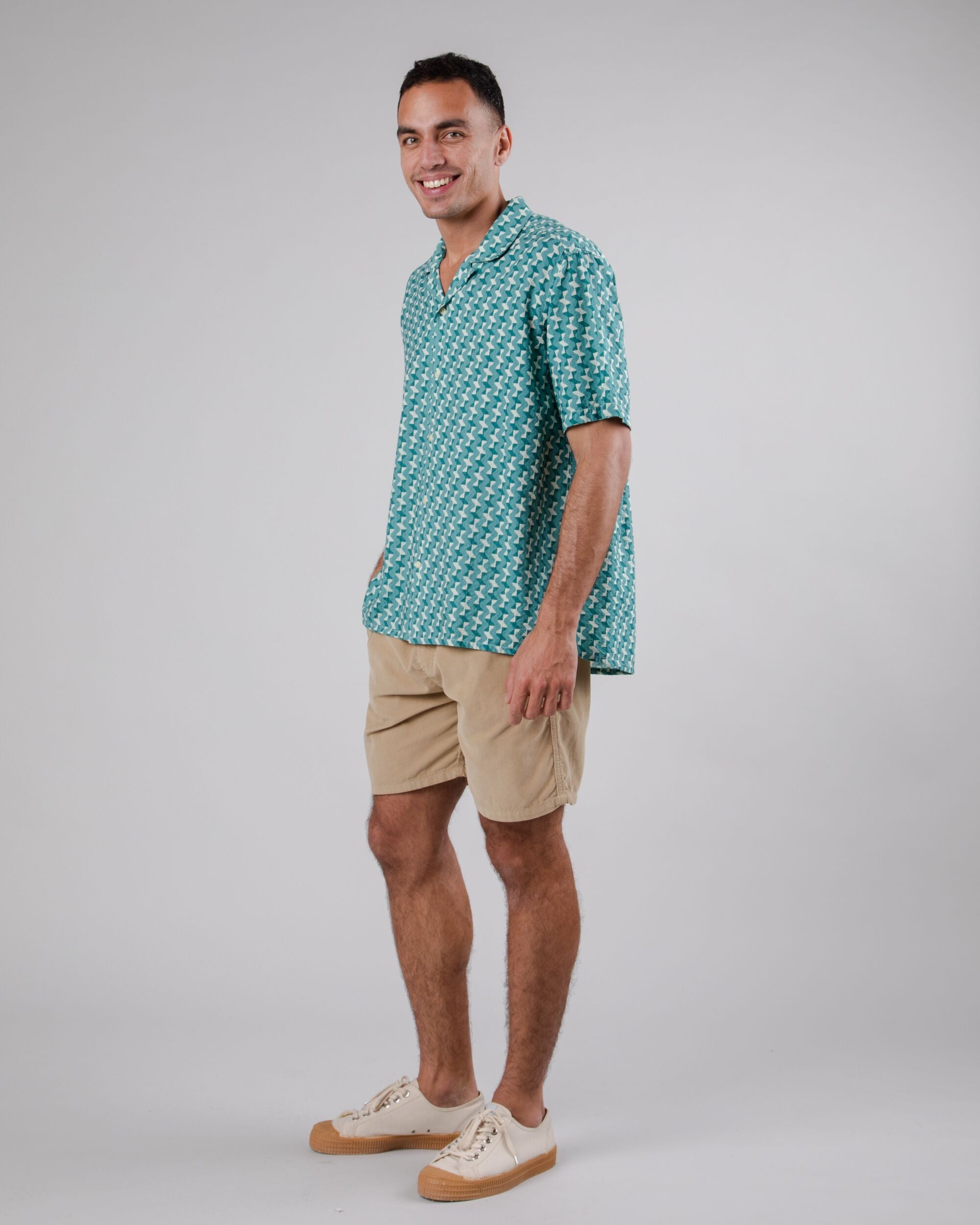 Tiles Aloha Cotton Shirt Ocean