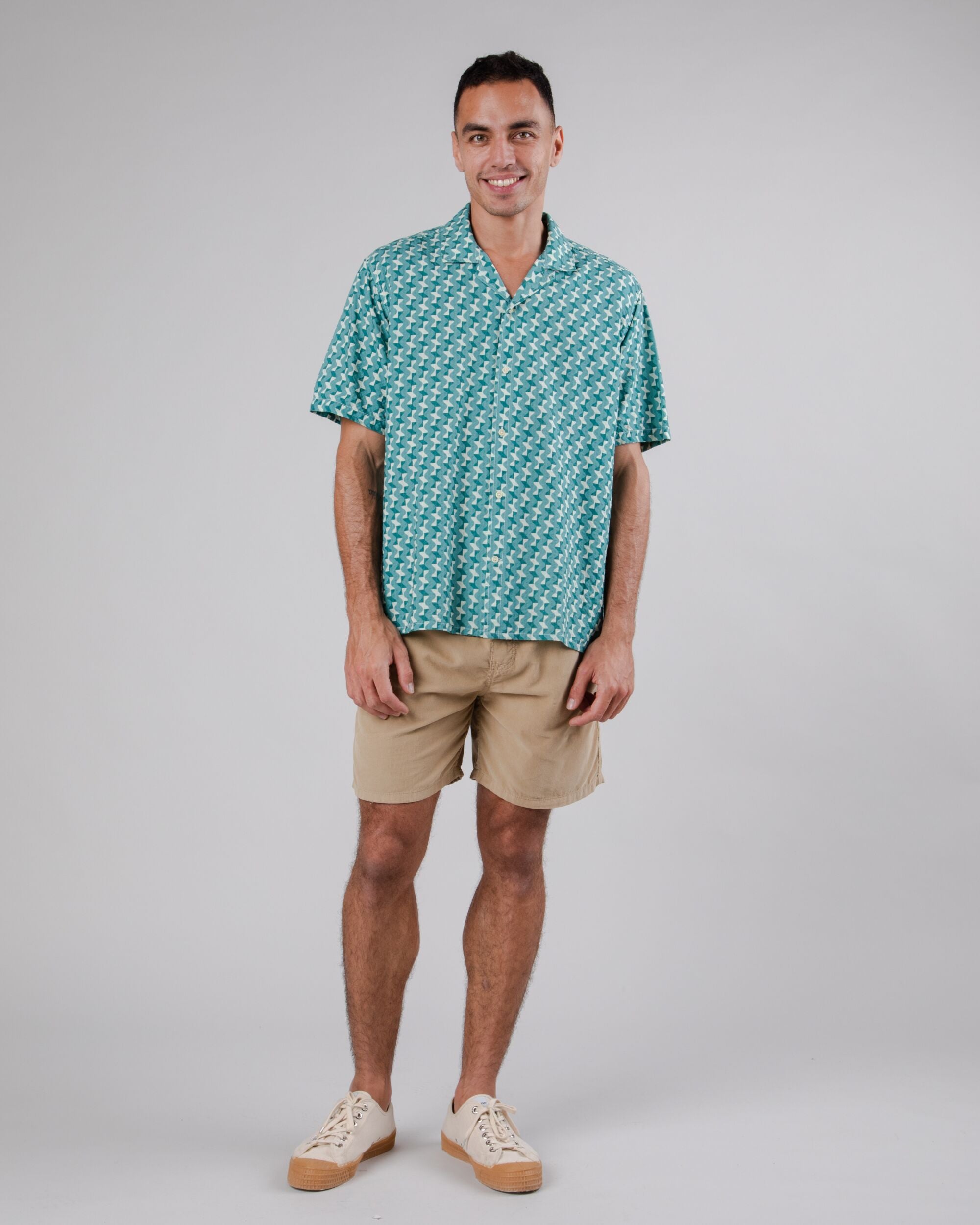 Tiles Aloha Cotton Shirt Ocean