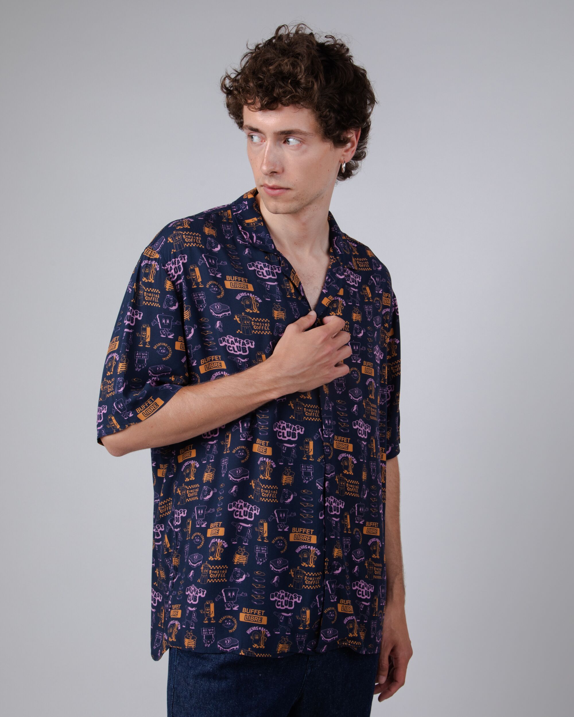 Buffet Aloha Shirt Navy