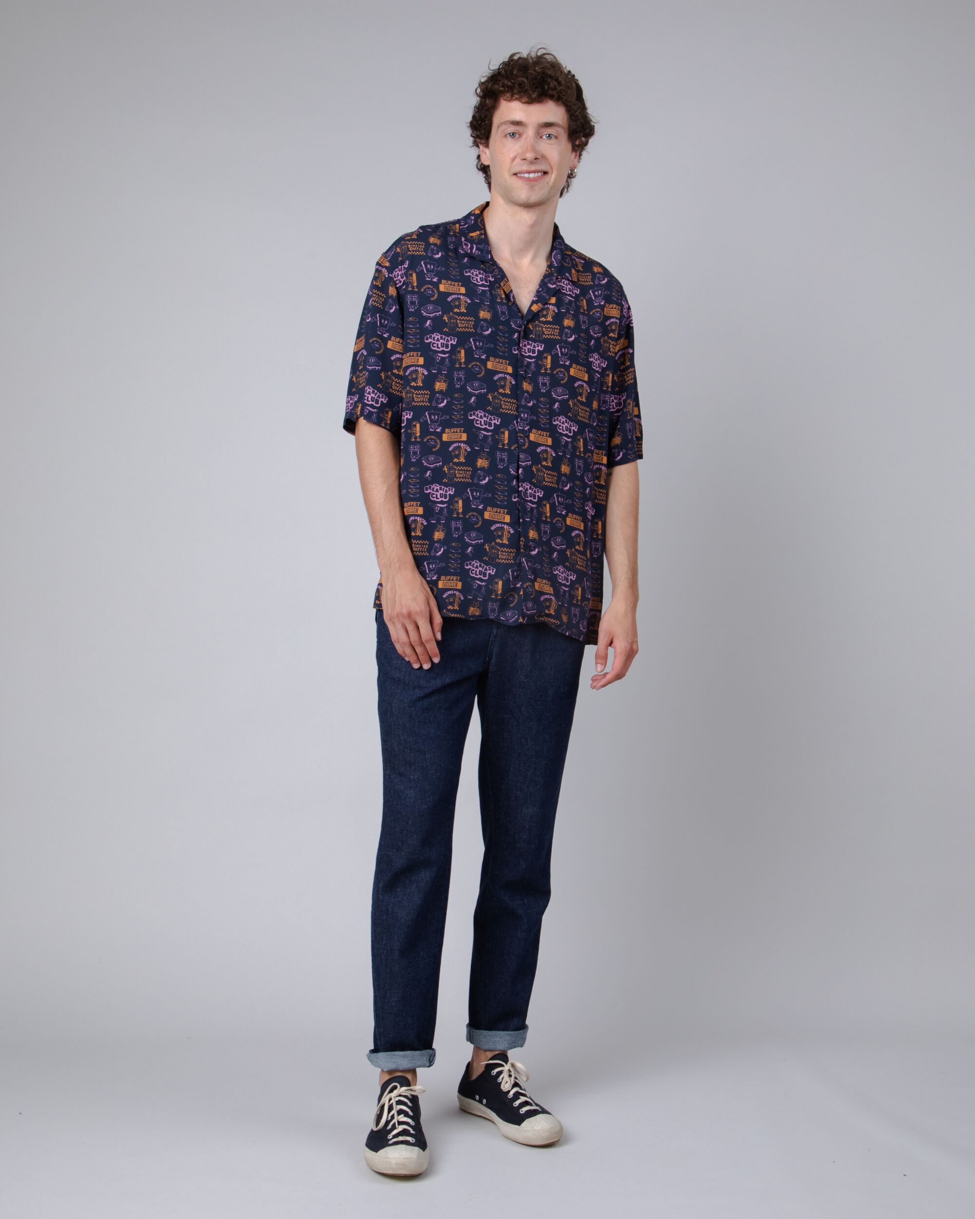Buffet Aloha Shirt Navy