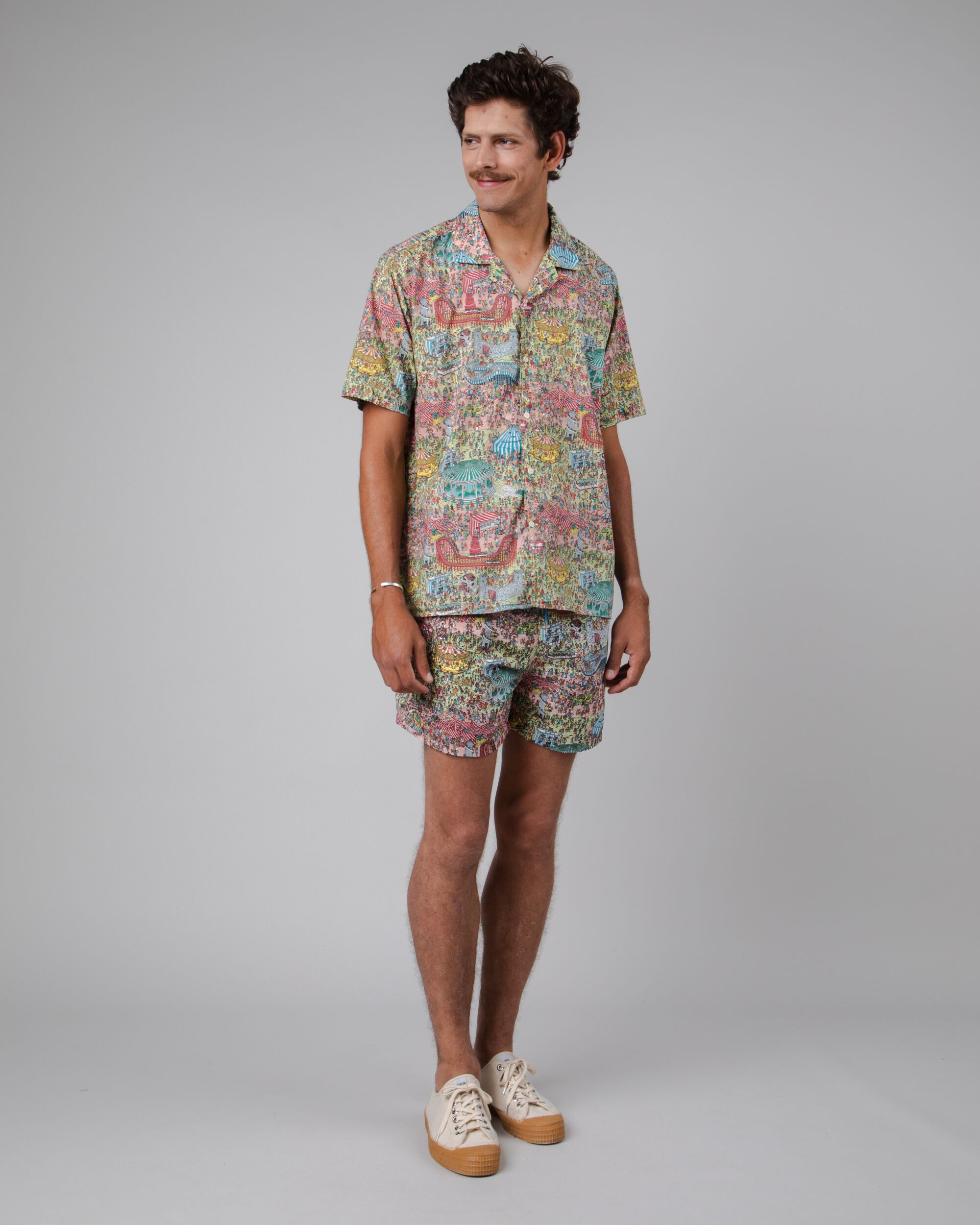 Where is Wally Fairground Aloha Cotton Shirt Multicolor