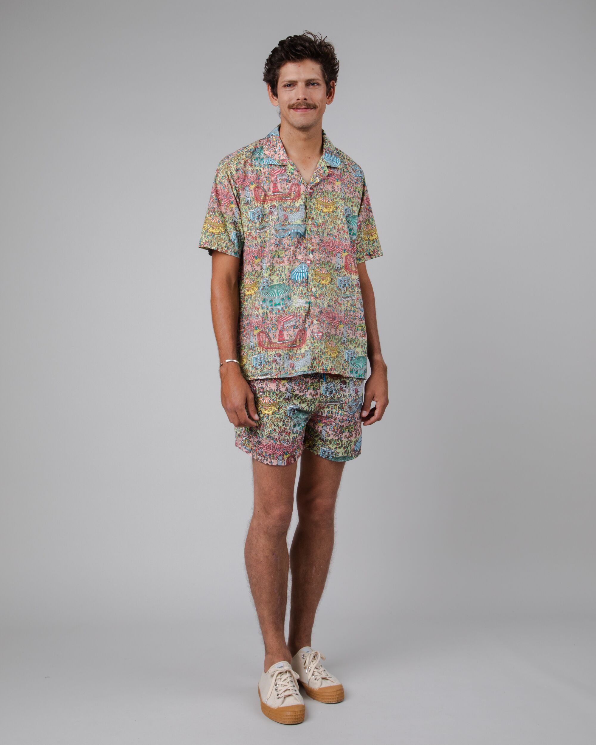 Where is Wally Fairground Aloha Cotton Shirt Multicolor