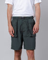 Seersucker Cargo Shorts Deep Jungle