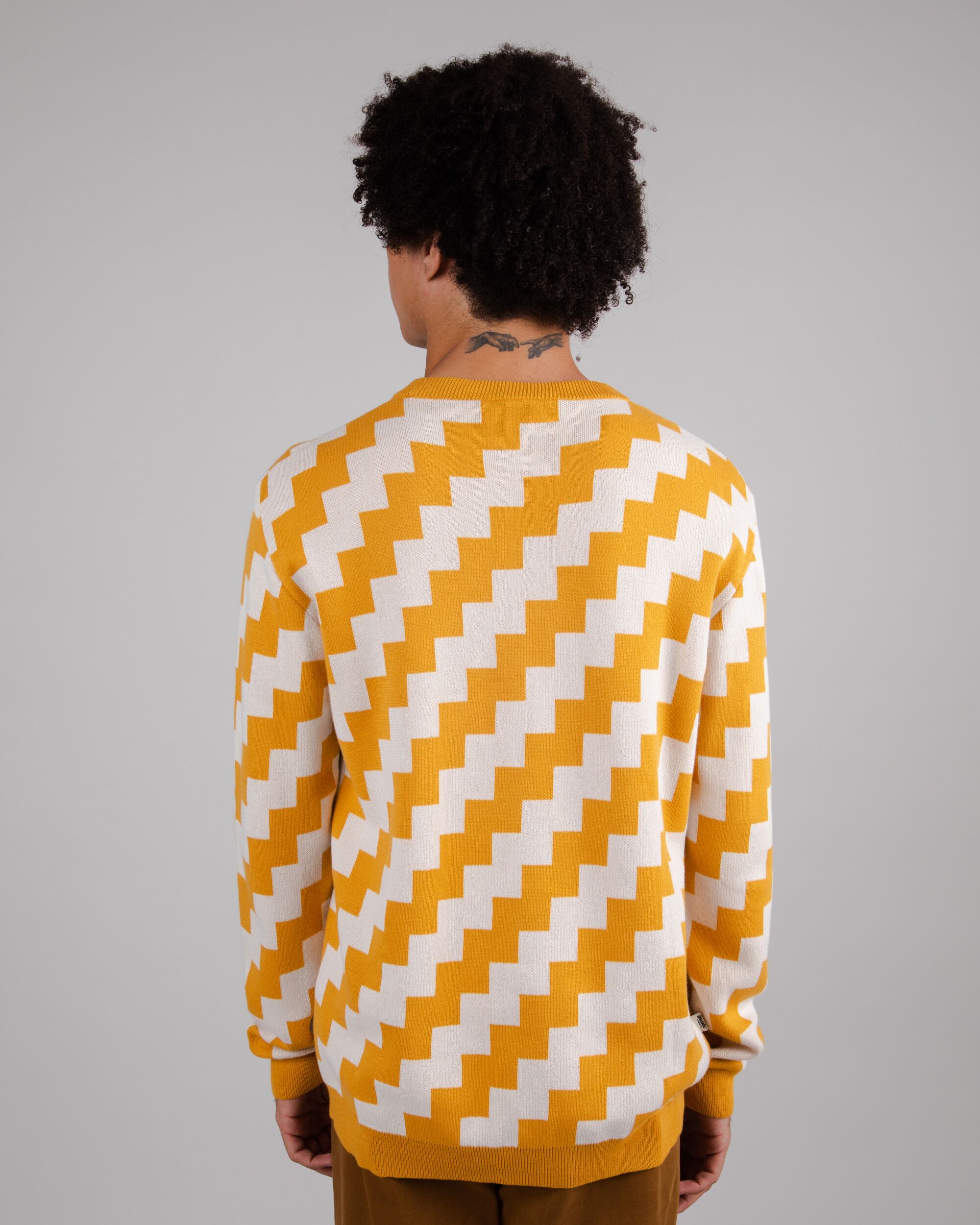 Stripes Crew Neck Sweater Mustard