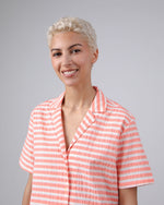 Stripes Aloha Cotton Blouse Red