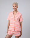 Stripes Aloha Cotton Blouse Red