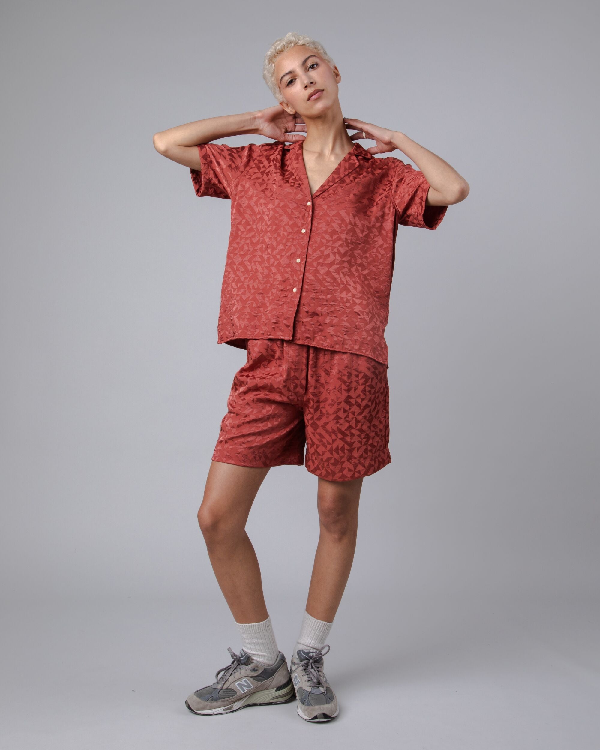 Jacquard Aloha Blouse Sorbet