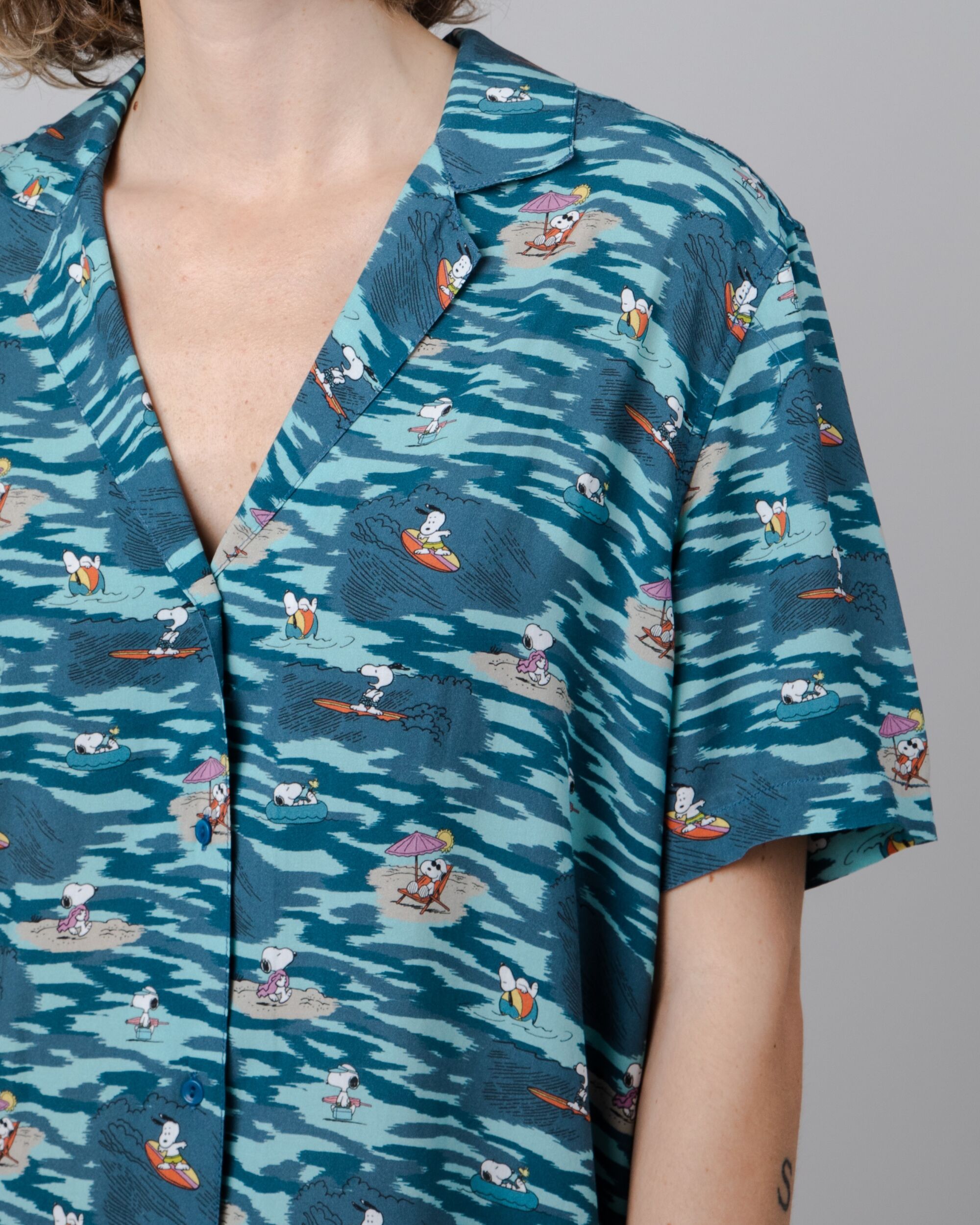 Peanuts Coast Aloha Blouse Ocean