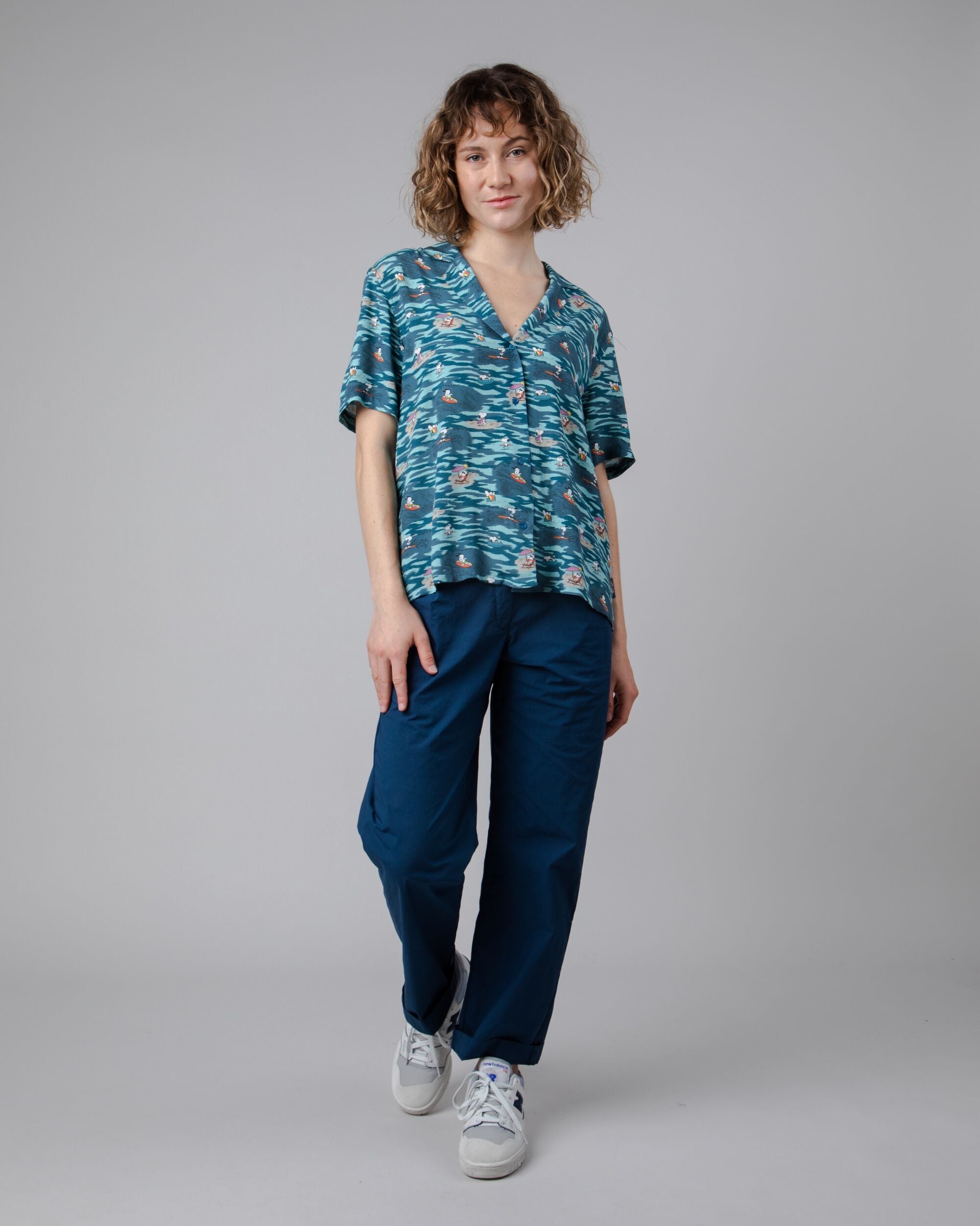 Peanuts Coast Aloha Blouse Ocean