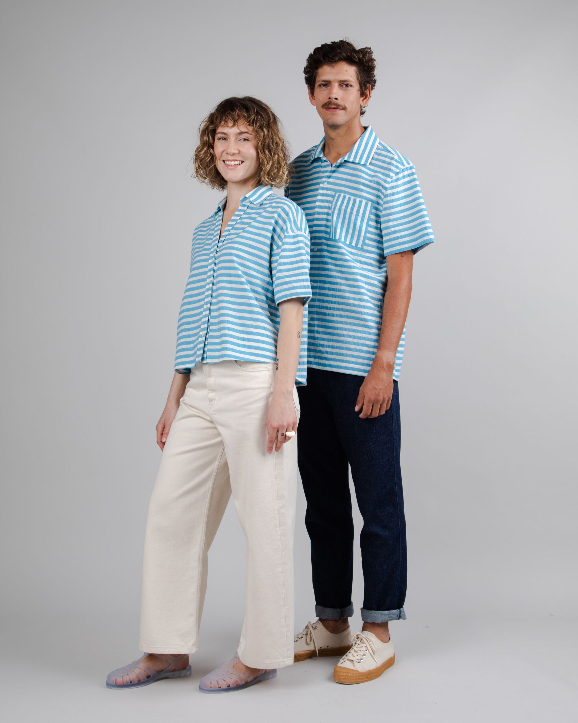 Stripes Oversize Cropped Blouse Pool