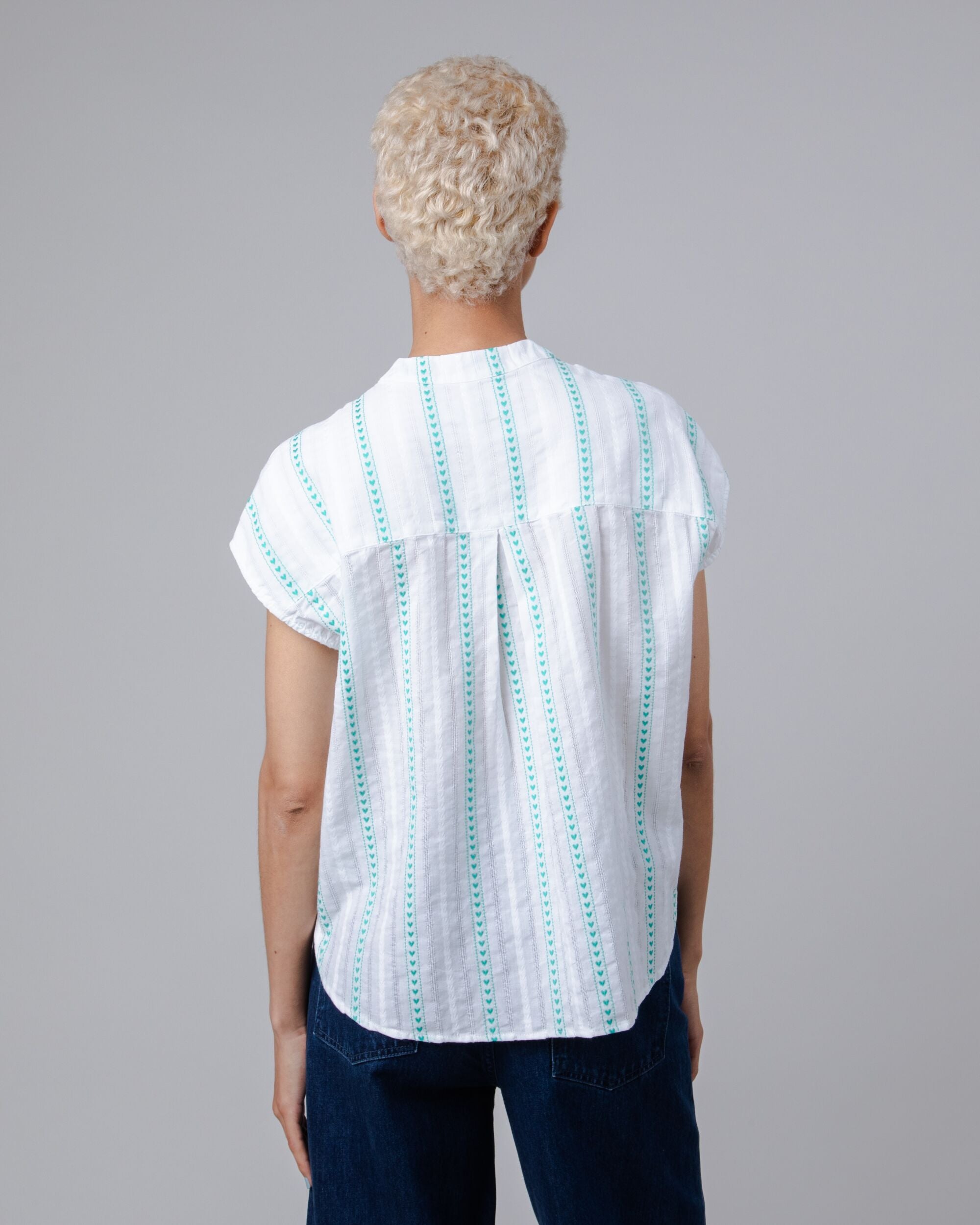 Heart Mao Blouse White