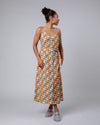 Big Tiles Long Dress Ochre