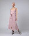 Bubble Strap Long Dress Rose