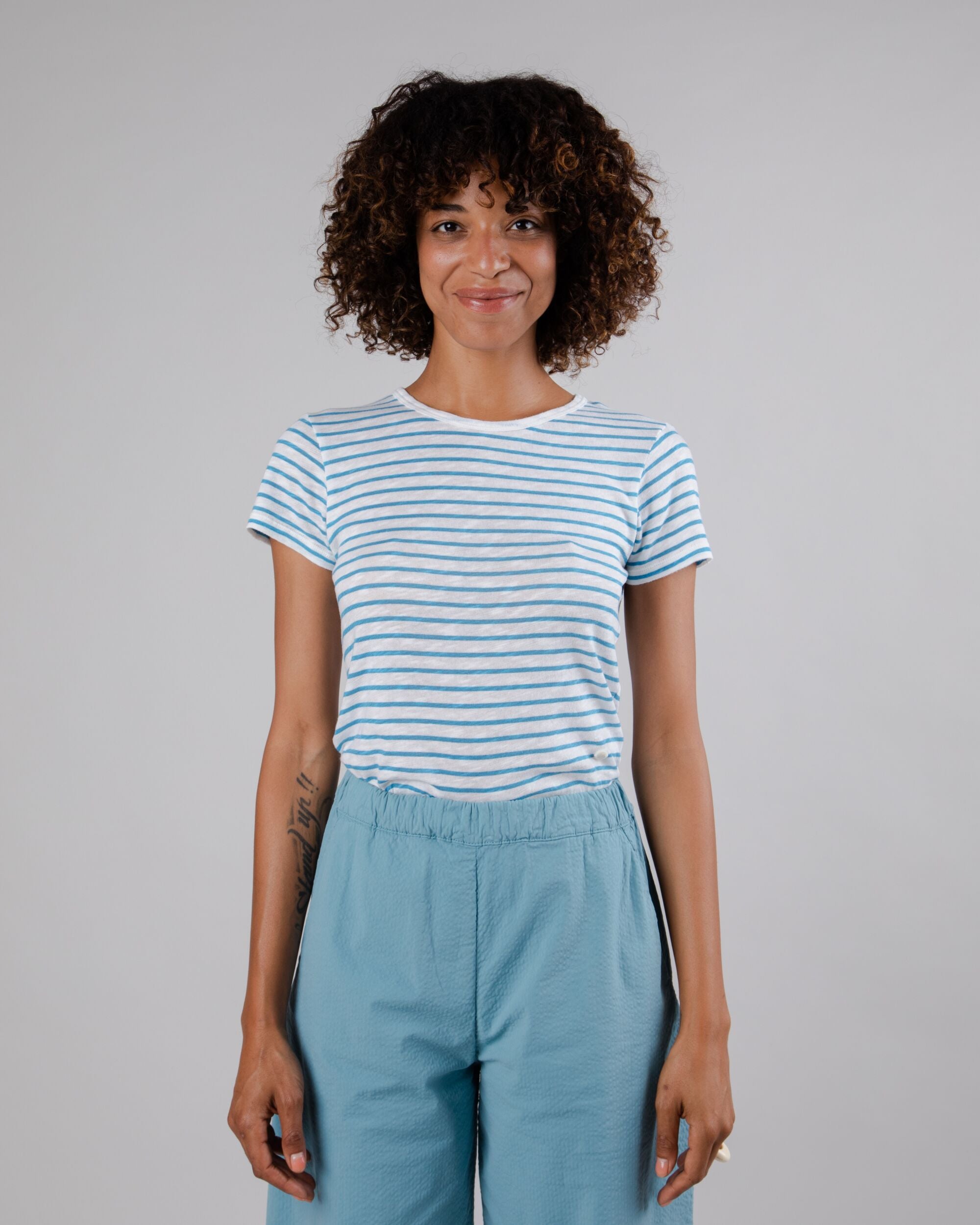 Stripes Slim Fit Tee Blue