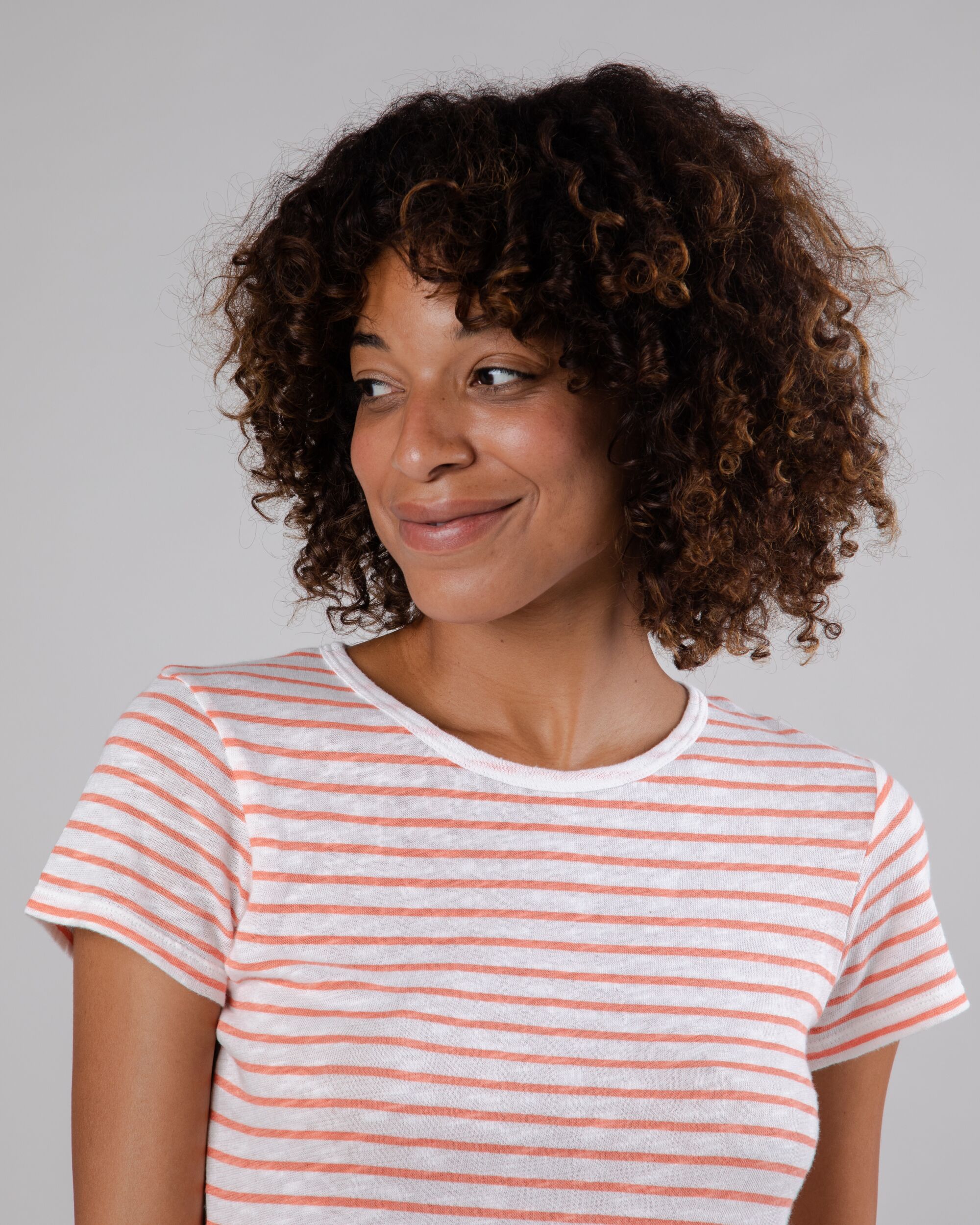 Stripes Slim Fit Tee Apricot