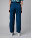 Elastic Pleated Chino Navy