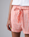 Stripes Belted Shorts Vermillion