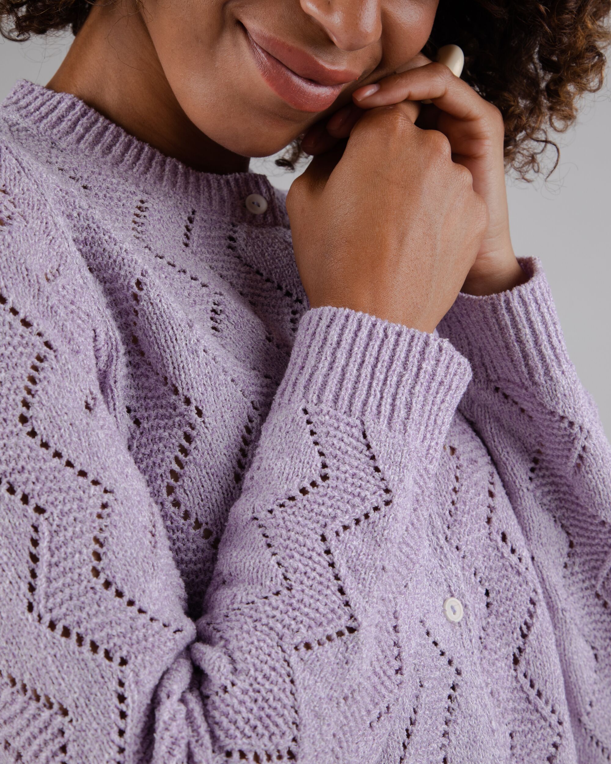 Holeknit Knitted Jacket Lilac