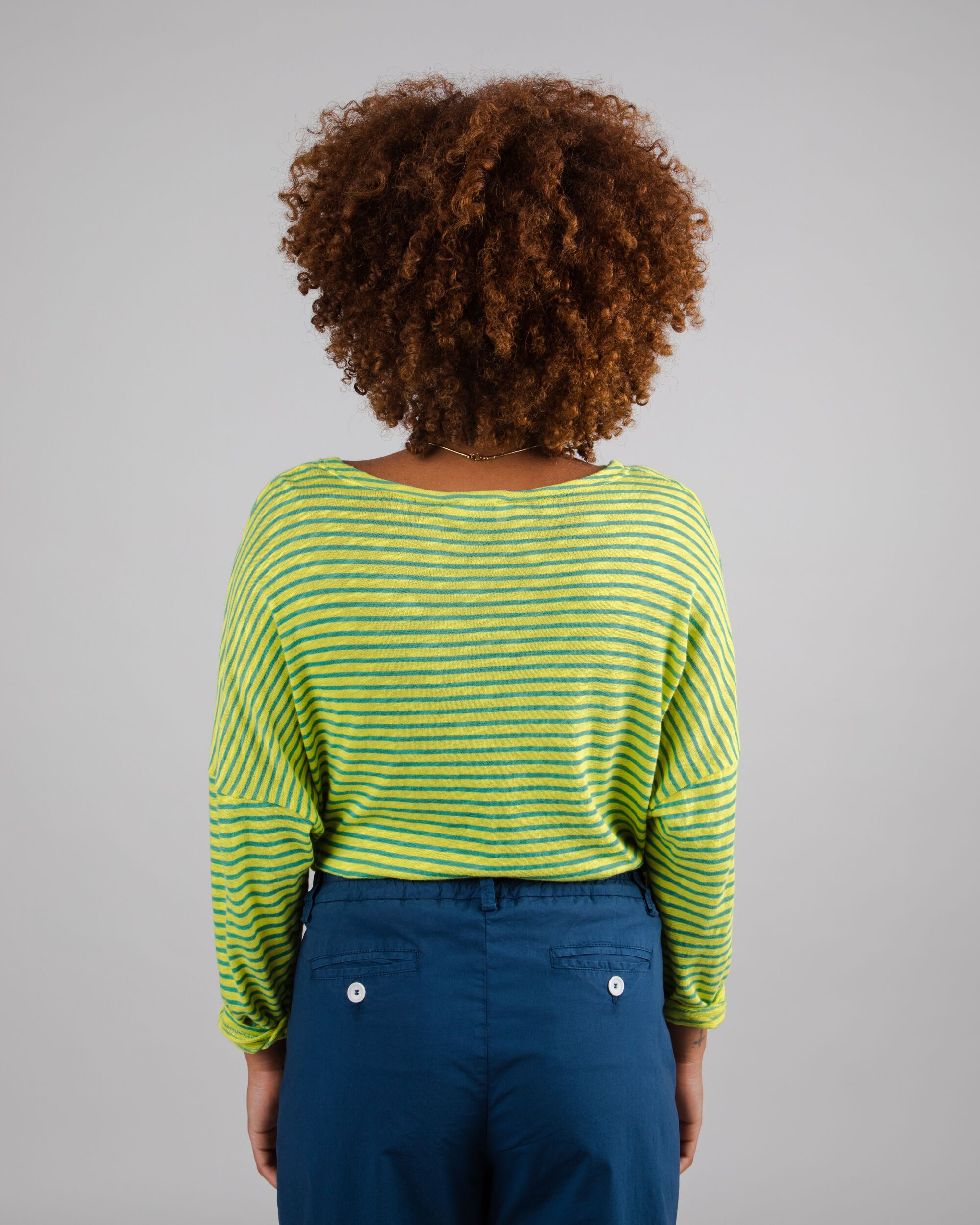 Stripes Fine Knit Sweater Lime