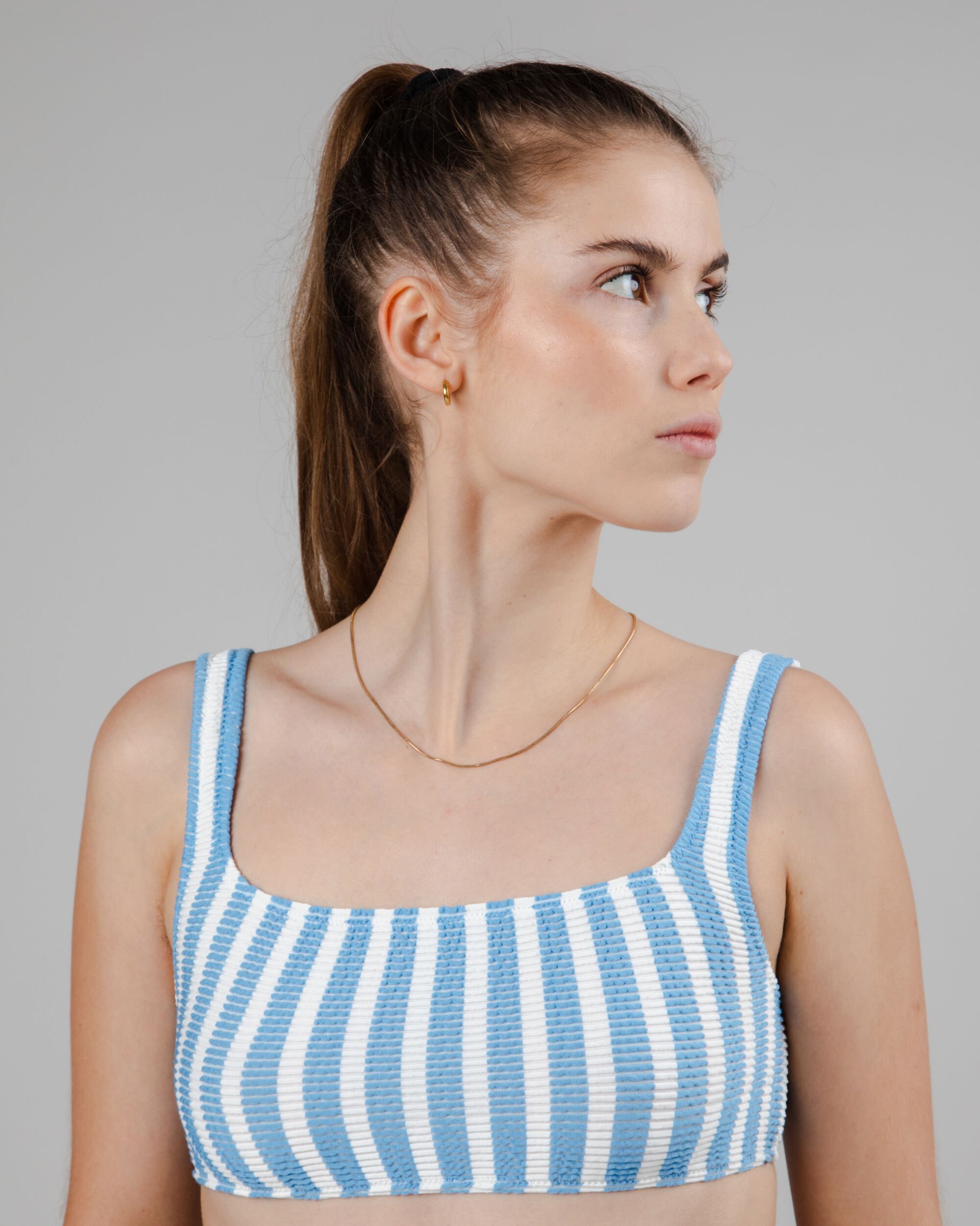 Stripes Bikini Top Pool