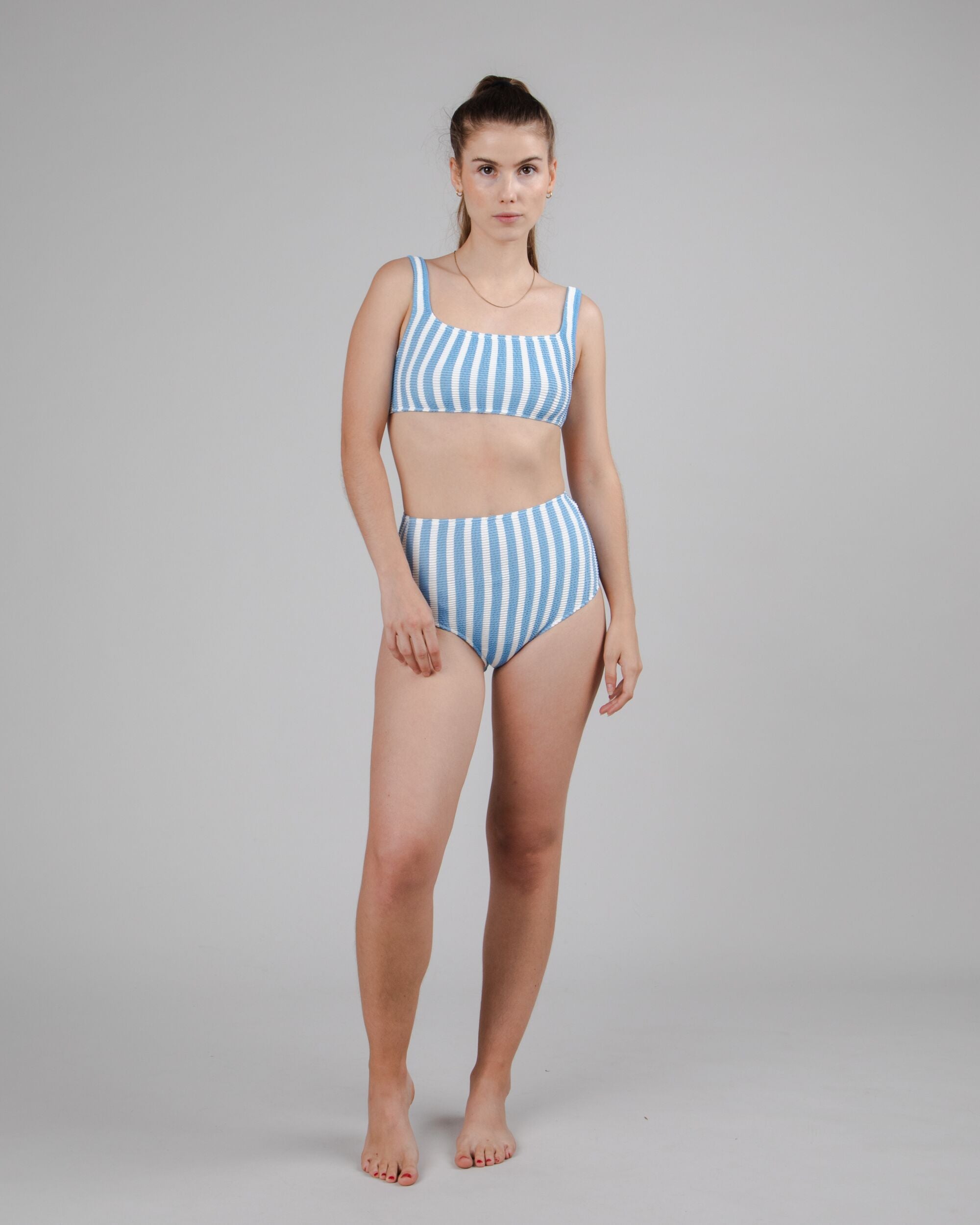 Stripes Bikini Top Pool