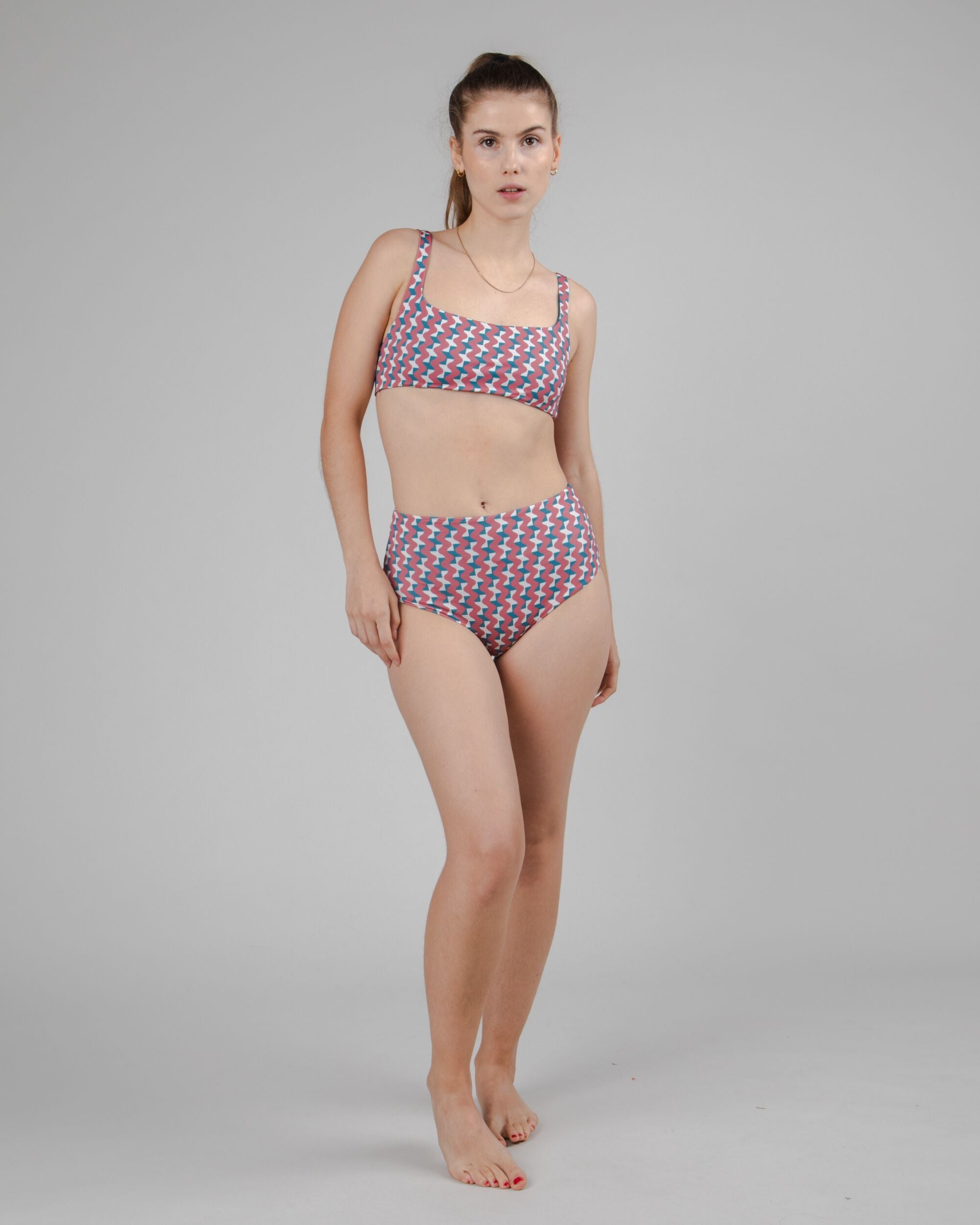 Tiles Bikini Top Rose