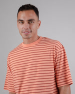 Stripes Oversize T-shirt Coral