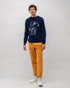 Peanuts Flying Ace Wool Cashmere Sweater Navy