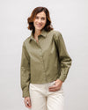 Papertouch Boxy Cotton Blouse Green
