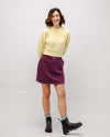 Corduroy Short Skirt Grape