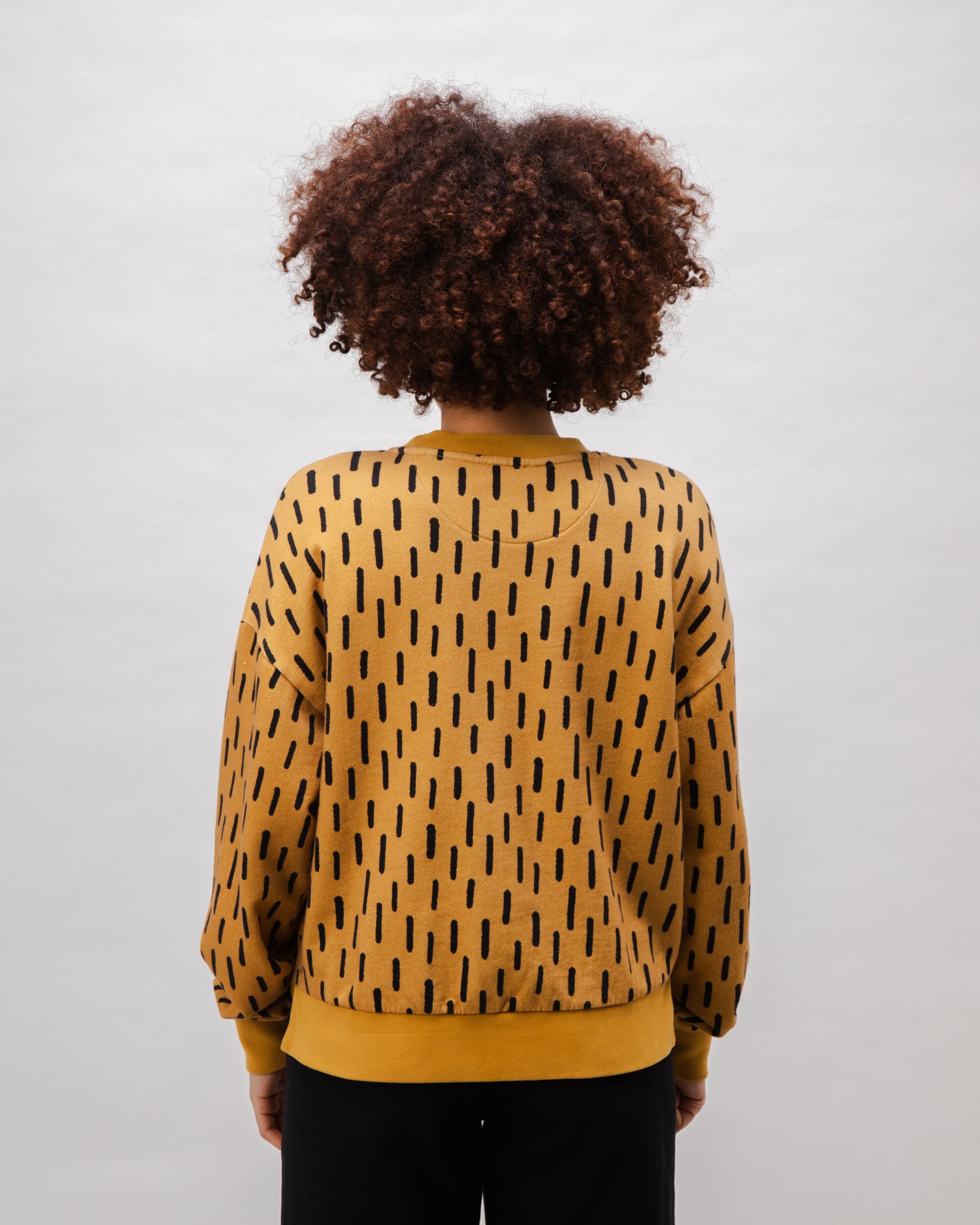 Mist Rounded Cotton Sweatshirt Ochre