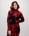 Bloom Jacquard Wool Cashmere Short Dress Black