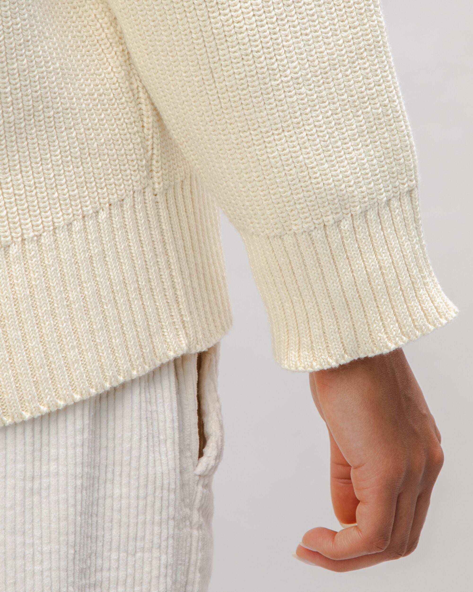 Bicolor Cotton Sweater Blue