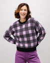 Checks Jacquard Wool Cashmere Sweater Orchid