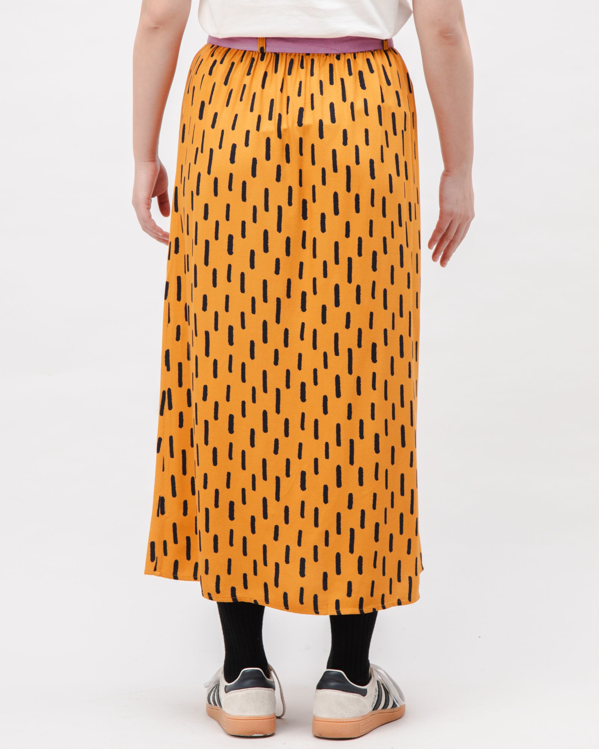 Mist Viscose Long Skirt Ochre