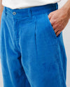 Corduroy Pleated Chino Pants Blue